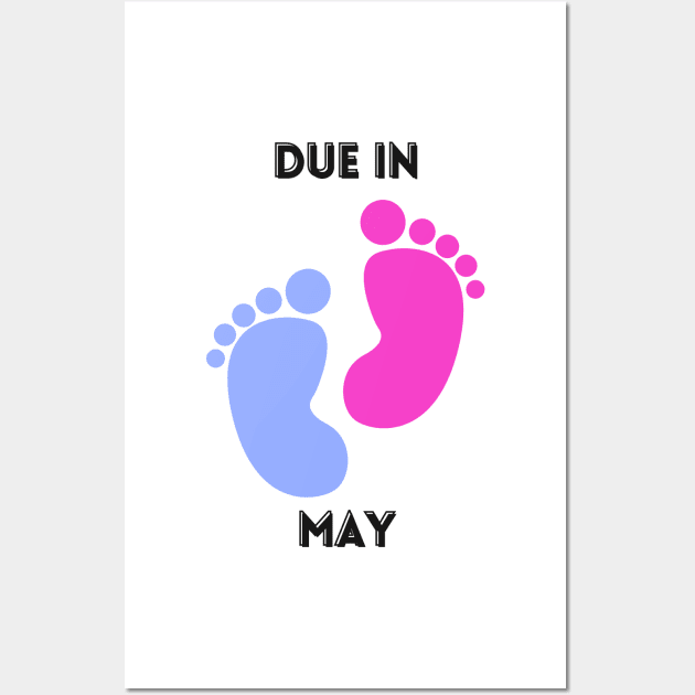 Due in May Baby Footprints Gift Wall Art by mebcreations